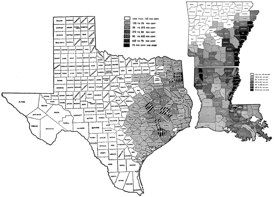 Distribution of African-Americans in Texas / Arkansas
